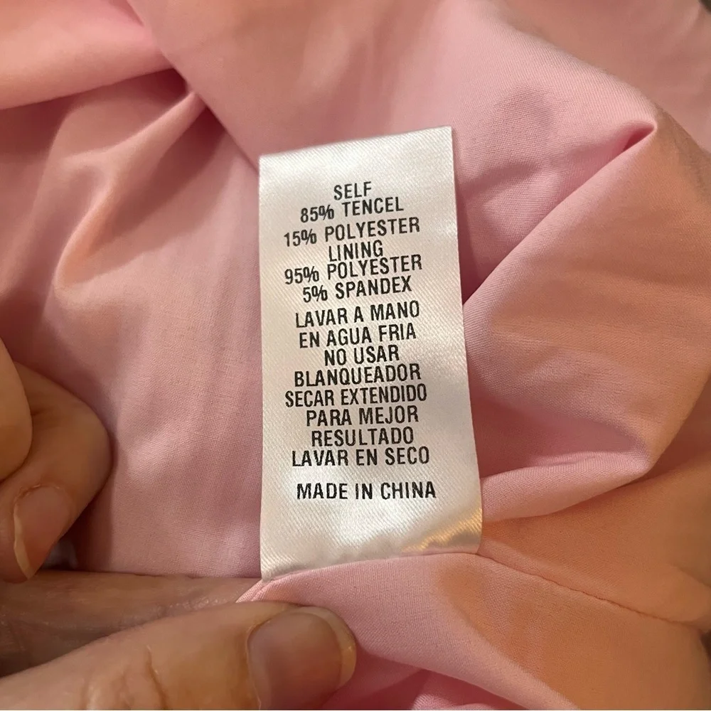 Storia Pink Babydoll Mini Dress Sz M V Neck Flitter Sleeves Satin Sheen Rush